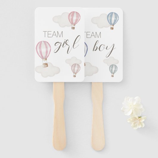 Baby Shower Hot Air Balloons Gender Neutral Handwaaier (Voorkant en achterkant)