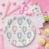 Baby Shower Hot Air Balloons Gender Neutral Papieren Bordje (Feest)