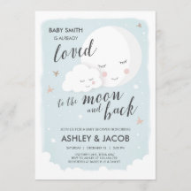 Baby shower houdt van de maan en terug