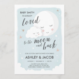 Baby shower houdt van de maan en terug kaart