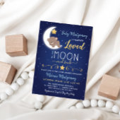 Baby shower houdt van je, de maan en achterlijke u kaart