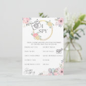 Baby shower I Spy Game Elephant Design Informatiekaartje (Staand voorkant)