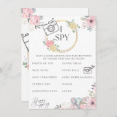 Baby shower I Spy Game Elephant Design Informatiekaartje (Voorkant / Achterkant)