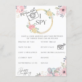 Baby shower I Spy Game Elephant Design Informatiekaartje