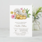 Baby shower I van de waterdieren van mama en Baby  Kaart (Staand voorkant)