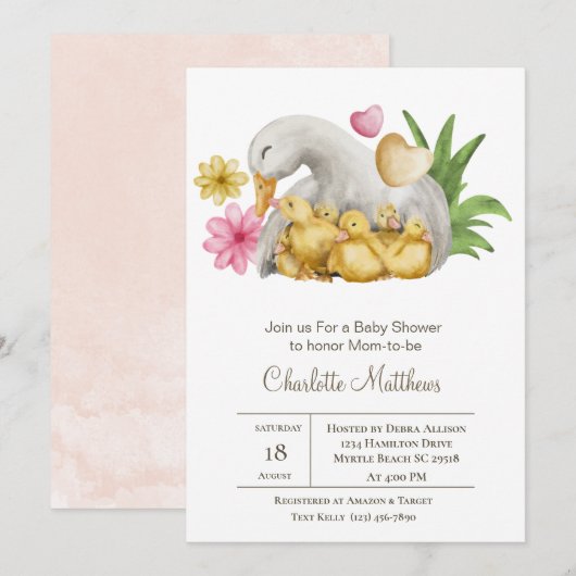 Baby shower I van de waterdieren van mama en Baby  Kaart (Voorkant / Achterkant)