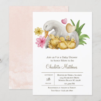 Baby shower I van de waterdieren van mama en Baby Kaart