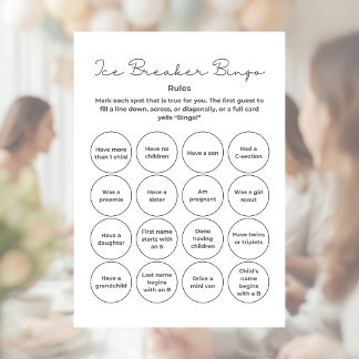 Baby Shower Ijsbreker Bingo Spel Briefhoofd