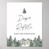 Baby shower in bergen, luier, Ticket-bord Poster (Voorkant)