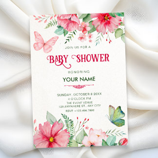 Baby shower in bloementuin kaart