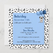 baby shower in Blue Dalmatian Print Kaart (Achterkant)