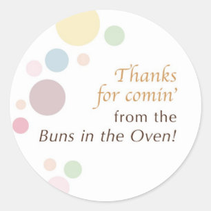 baby shower in de oven ronde sticker