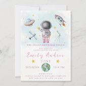 Baby shower in de ruimte Astronaut raketsterParty Kaart (Voorkant)