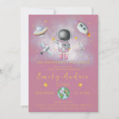 Baby shower in de ruimte Astronaut raketsterParty Kaart (Voorkant)