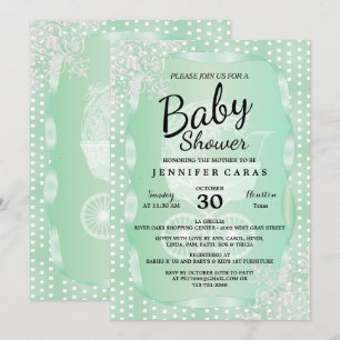 Baby shower in een Elegant Mint Green en White Kaart