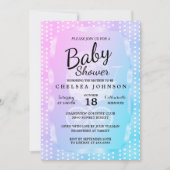 baby shower 👶 in een gradiëntroze, Paars en blauw Kaart (Voorkant)