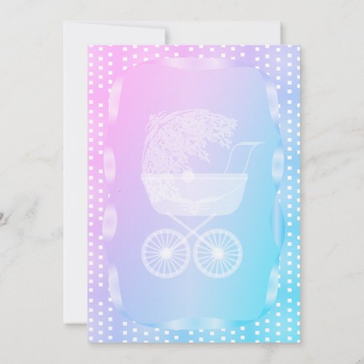 baby shower 👶 in een gradiëntroze, Paars en blauw Kaart (Achterkant)