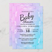 baby shower 👶 in een gradiëntroze, Paars en blauw Kaart (Voorkant / Achterkant)