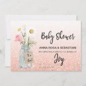 *~* Baby Shower in een Mason jar met bloemen, land Kaart (Voorkant)