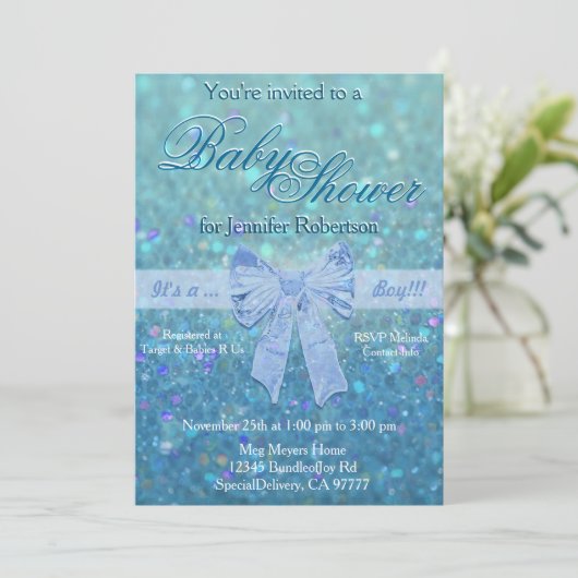 Baby shower in het Blauwgroen en blauw Kaart (Staand voorkant)