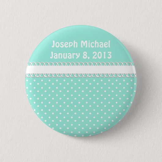 baby shower in het Blauwgroen Ronde Button 5,7 Cm (Voorkant)