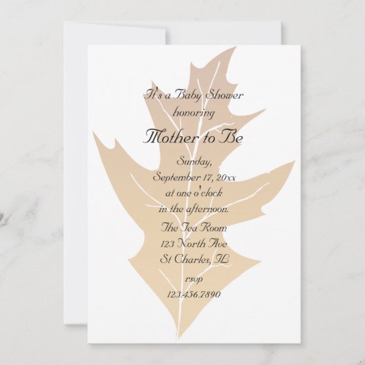 Baby shower in het najaar van de eak kaart (Voorkant)