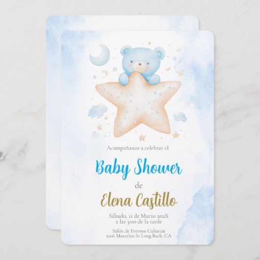 Baby shower in het Spaans Kaart (Voorkant / Achterkant)