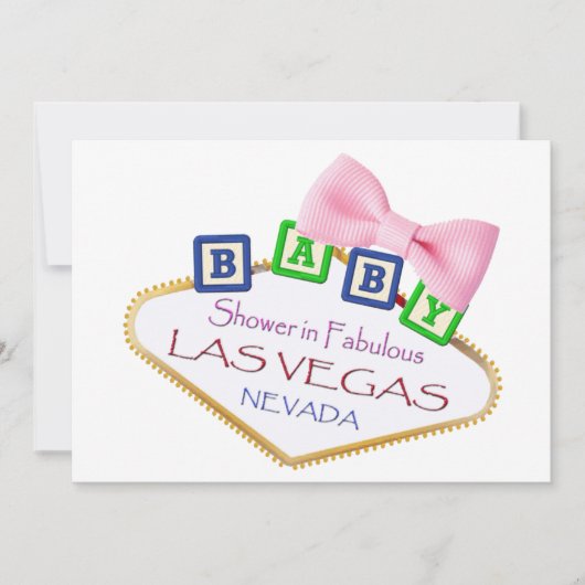 Baby shower in Las Vegas GIRL Uitnodiging (Voorkant)