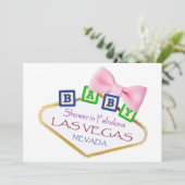Baby shower in Las Vegas GIRL Uitnodiging (Staand voorkant)