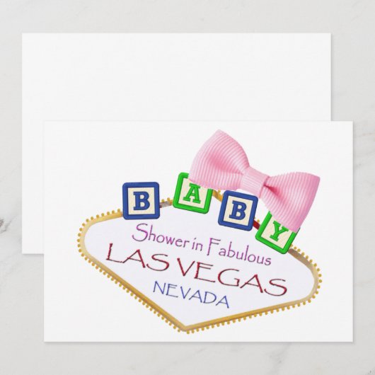 Baby shower in Las Vegas GIRL Uitnodiging (Voorkant / Achterkant)