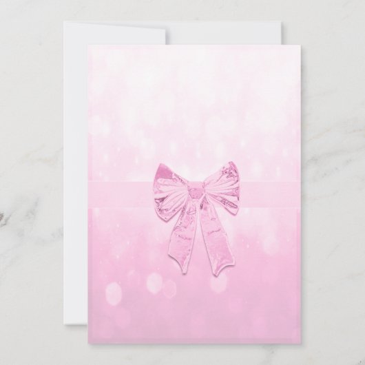 Baby shower in roze en wit kaart (Achterkant)