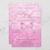 Baby shower in roze kaart (Voorkant / Achterkant)