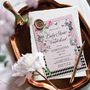 Baby shower in Wonderland Chic Floral Fairytale Kaart