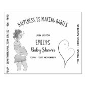 Baby shower INK STAMP - DIY Zwangerschap Rubberstempel (Afrduk)