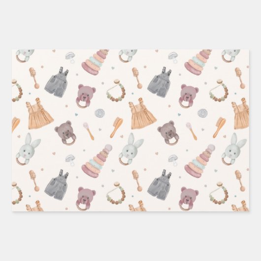 Baby shower inpakpapier vel (Voorkant 3)