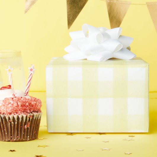Baby shower inpakpapier Yellow Gingham (Verjaardagsfeest)
