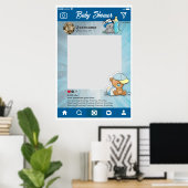 Baby shower Instagram Custom Selfie Lijst Poster (Thuiskantoor)