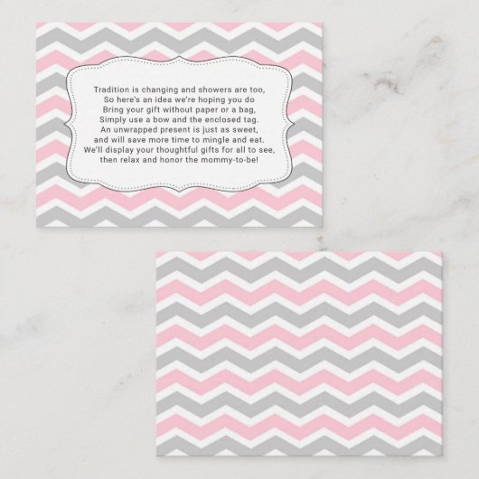 Baby shower-insteekkaart weergeven, geen omloop informatiekaartje (Voorkant / Achterkant)