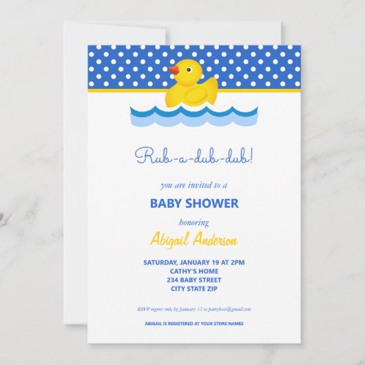 Baby shower Invita Kaart (Voorkant)