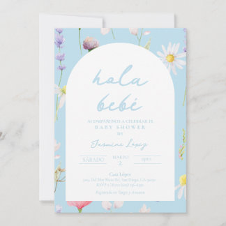 Baby shower Invitación Azul Spaans Uitnodiging