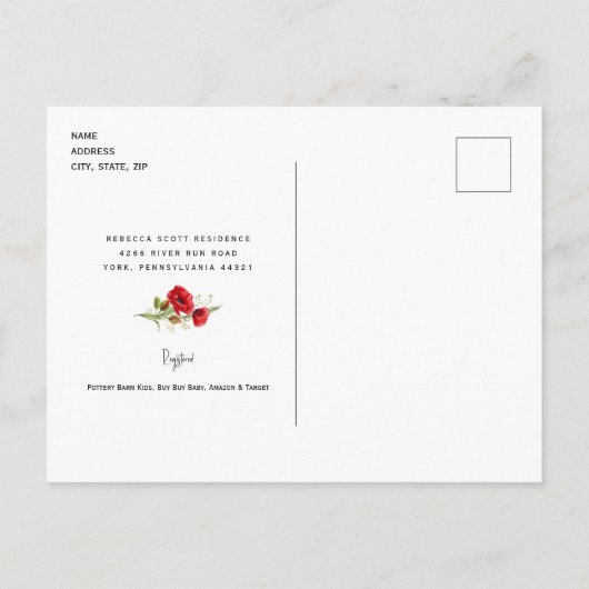 Baby shower Invitati Uitnodiging Briefkaart (Achterkant)