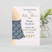 BABY SHOWER-INVITATIE - BABY-BUMP - FUN-HUMOR KAART (Staand voorkant)