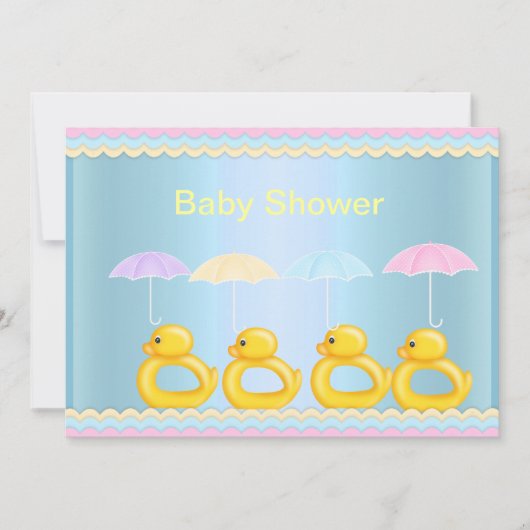 BABY SHOWER INVITATIE BLAUW KAART (Voorkant)