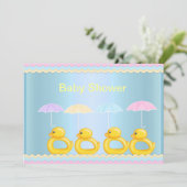 BABY SHOWER INVITATIE BLAUW KAART (Staand voorkant)