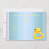 BABY SHOWER INVITATIE BLAUW KAART (Achterkant)