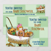 BABY SHOWER-INVITATIE - COLLECTIE VAN DE POTATOFAM KAART (Voorkant / Achterkant)