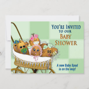 BABY SHOWER-INVITATIE - COLLECTIE VAN DE POTATOFAM KAART