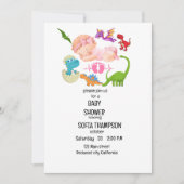 BABY SHOWER INVITATIE Dinosaur thema Kaart (Voorkant)
