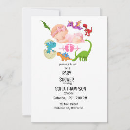 BABY SHOWER INVITATIE Dinosaur thema Kaart
