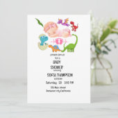 BABY SHOWER INVITATIE Dinosaur thema Kaart (Staand voorkant)